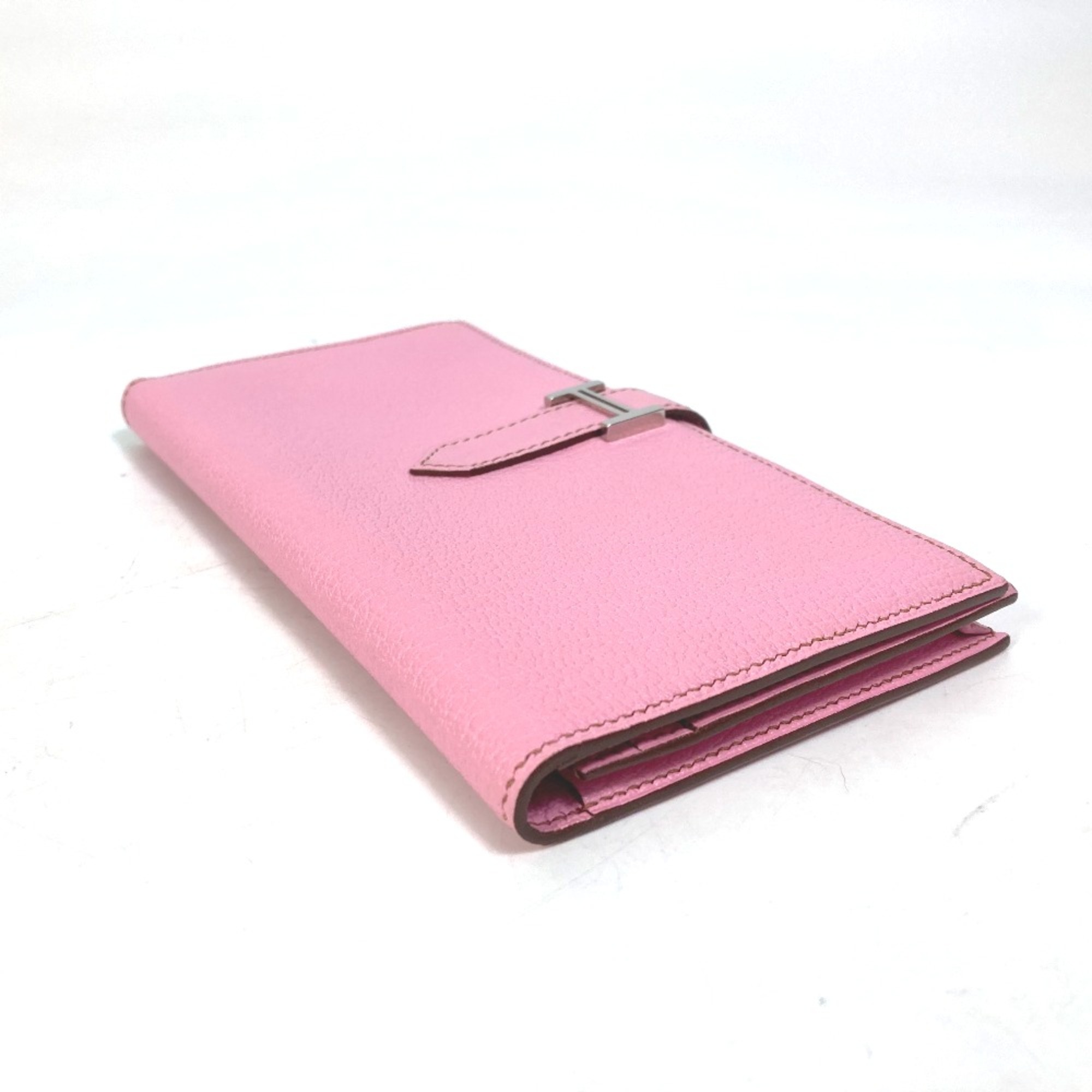 Hermes Long Wallet HHardware Two fold Long Wallet pink SilverHardware