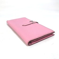 Hermes Long Wallet HHardware Two fold Long Wallet pink SilverHardware