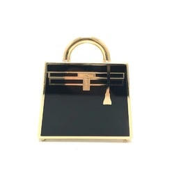 Hermes Kelly Necklace Pendant top Black GoldHardware