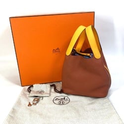 Hermes Bicolor Bag Tote Bag Hand Bag Brown x orange Based