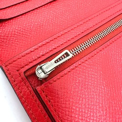 Hermes HHardware 2-fold long wallet Long Wallet Rouge tomato Red