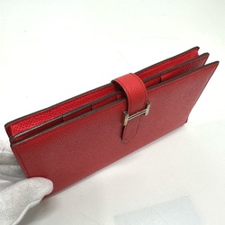 Hermes HHardware 2-fold long wallet Long Wallet Rouge tomato Red