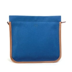 Hermes Embroidery logo Pouch Makeup Pouch Cosmetics Pouch Bag in Bag Clutch bag Navy Brown