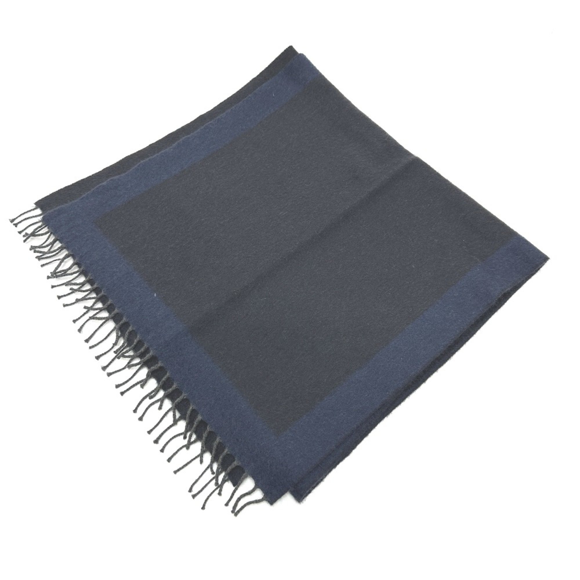 Hermes fringe Scarf Black/Navy