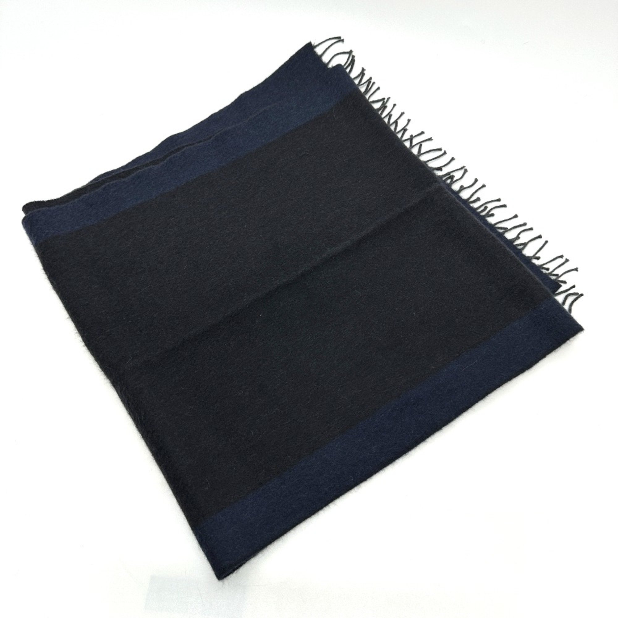 Hermes fringe Scarf Black/Navy