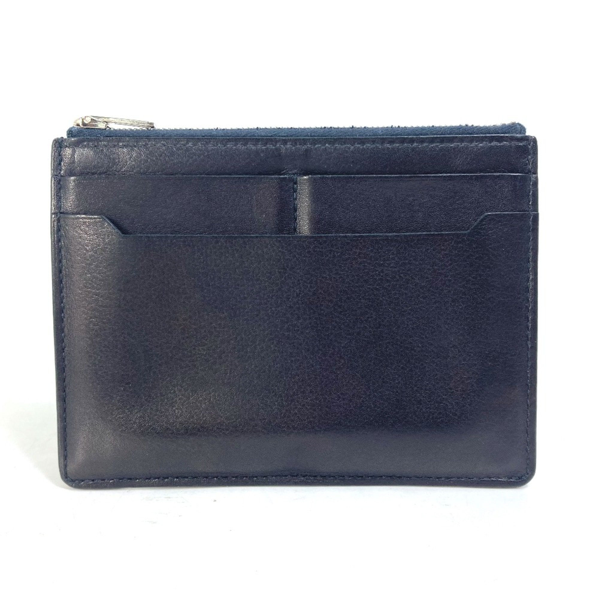 Hermes Bicolor Coin Compartment Wallet coin purse Black Navy