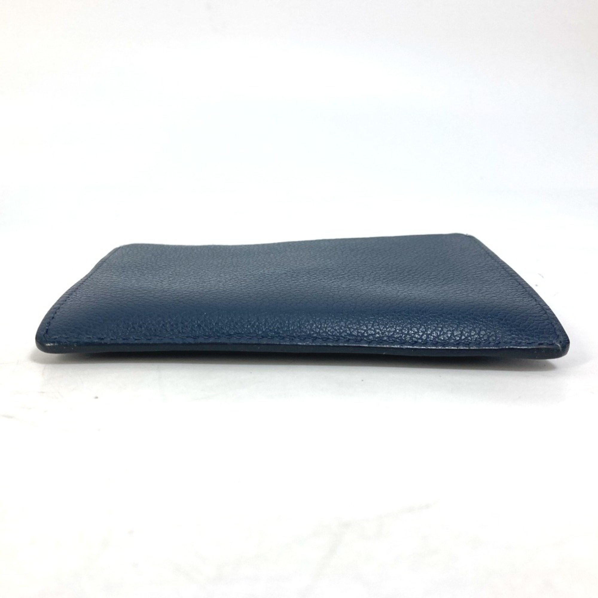 Hermes Bicolor Coin Compartment Wallet coin purse Black Navy