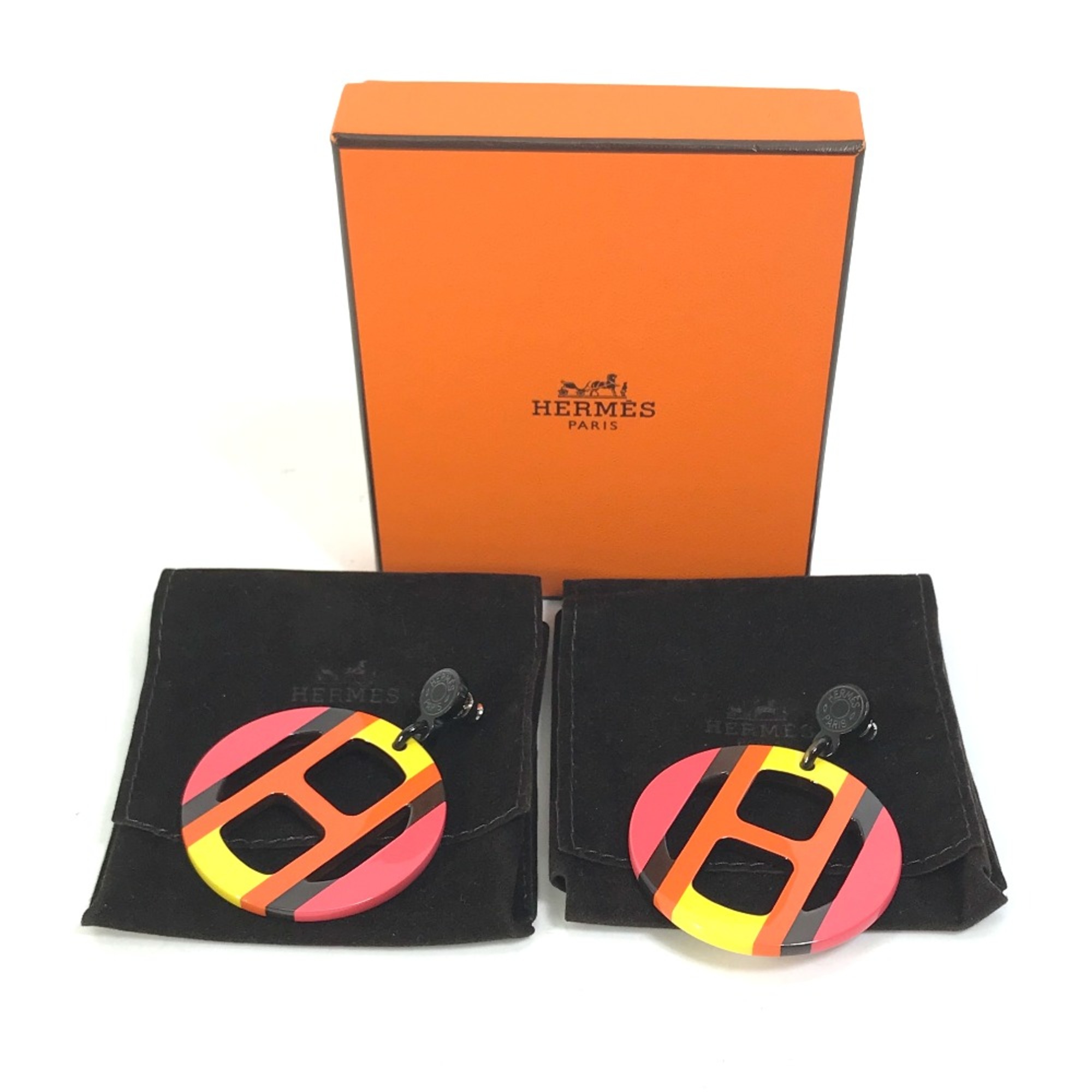 Hermes Lacquerwood Accessories Pierce Sunset orange x pink x yellow