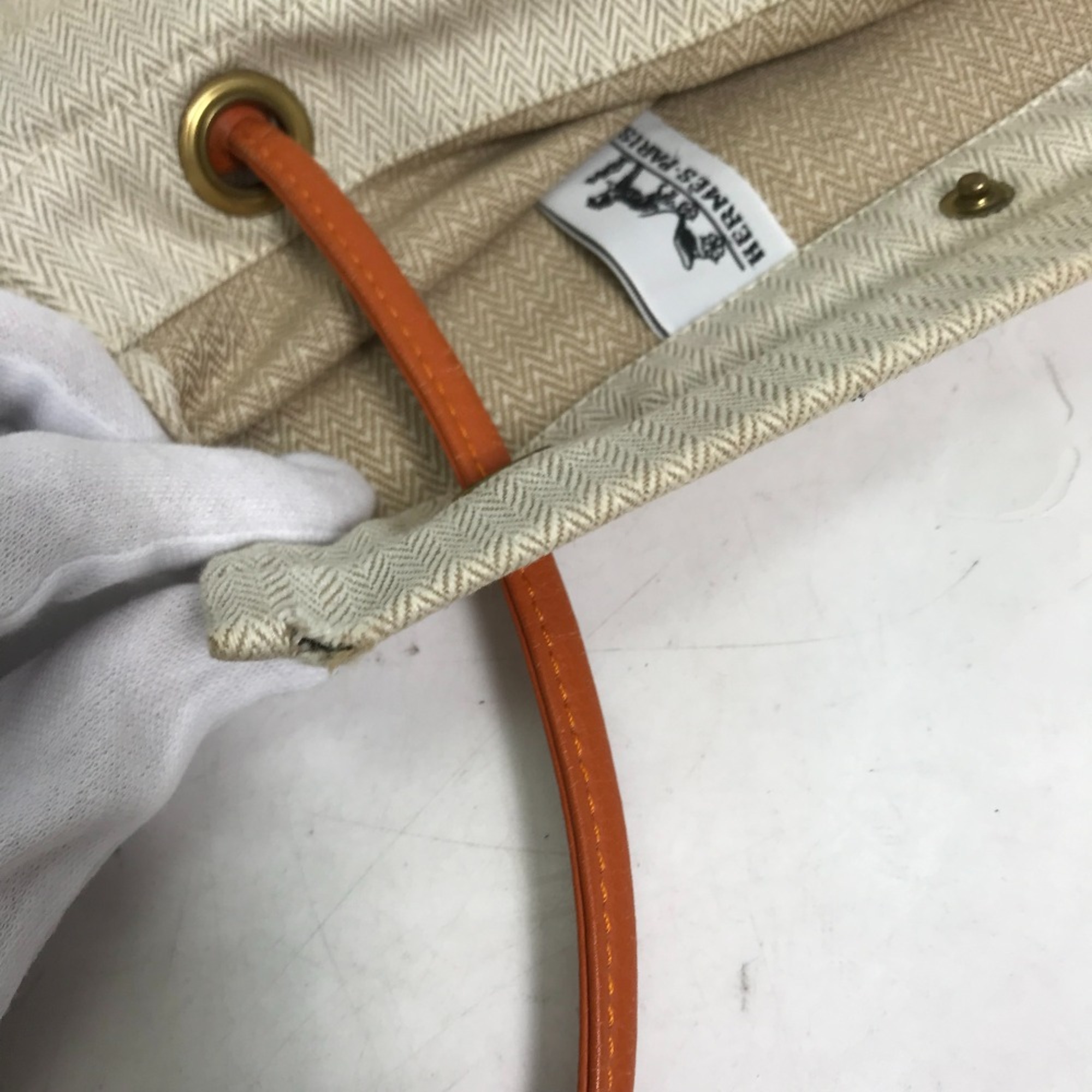 Hermes logo bag Shoulder Shoulder Bag Orange Beige