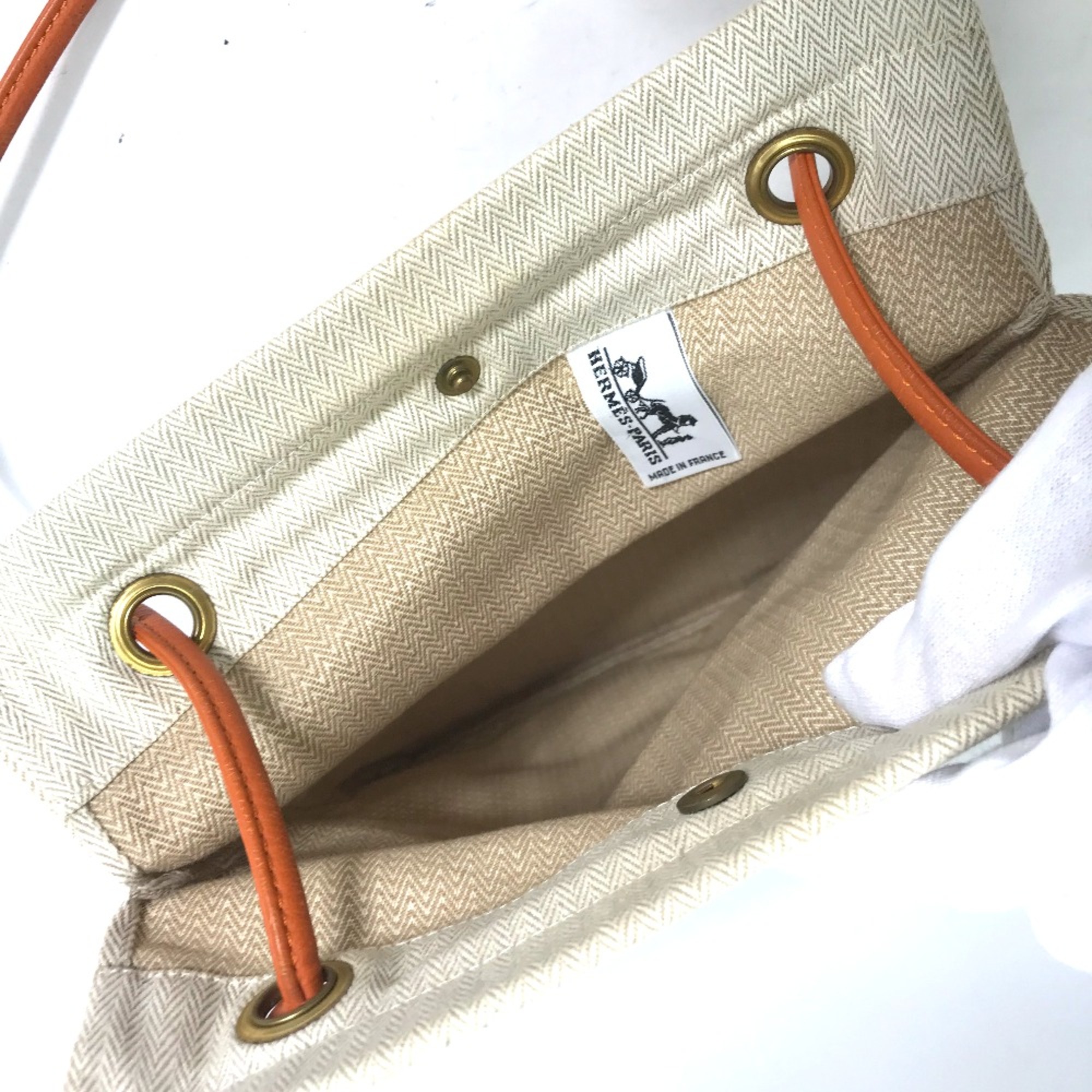 Hermes logo bag Shoulder Shoulder Bag Orange Beige