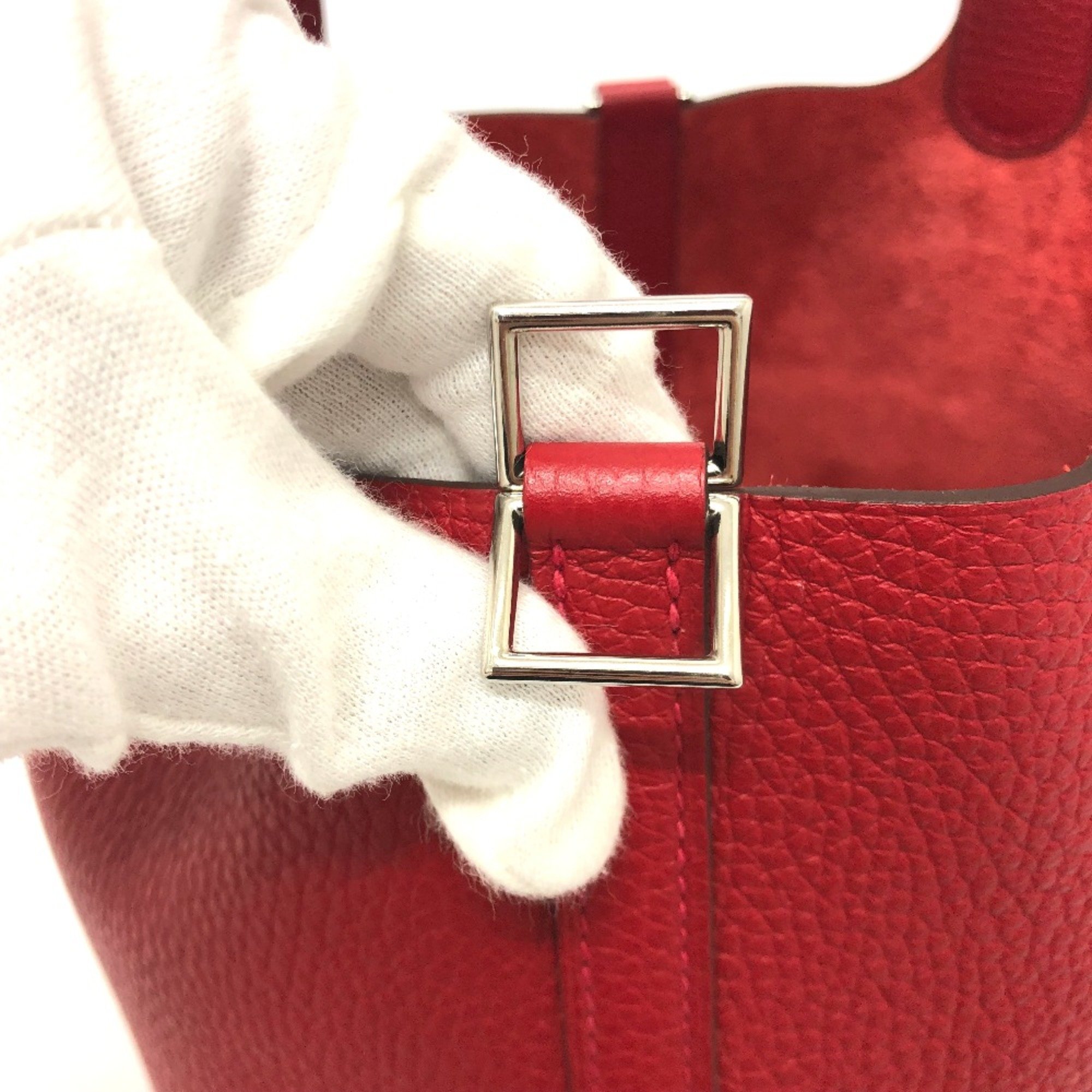 Hermes 18/bag Hand Bag Rouge Kazak Red SilverHardware