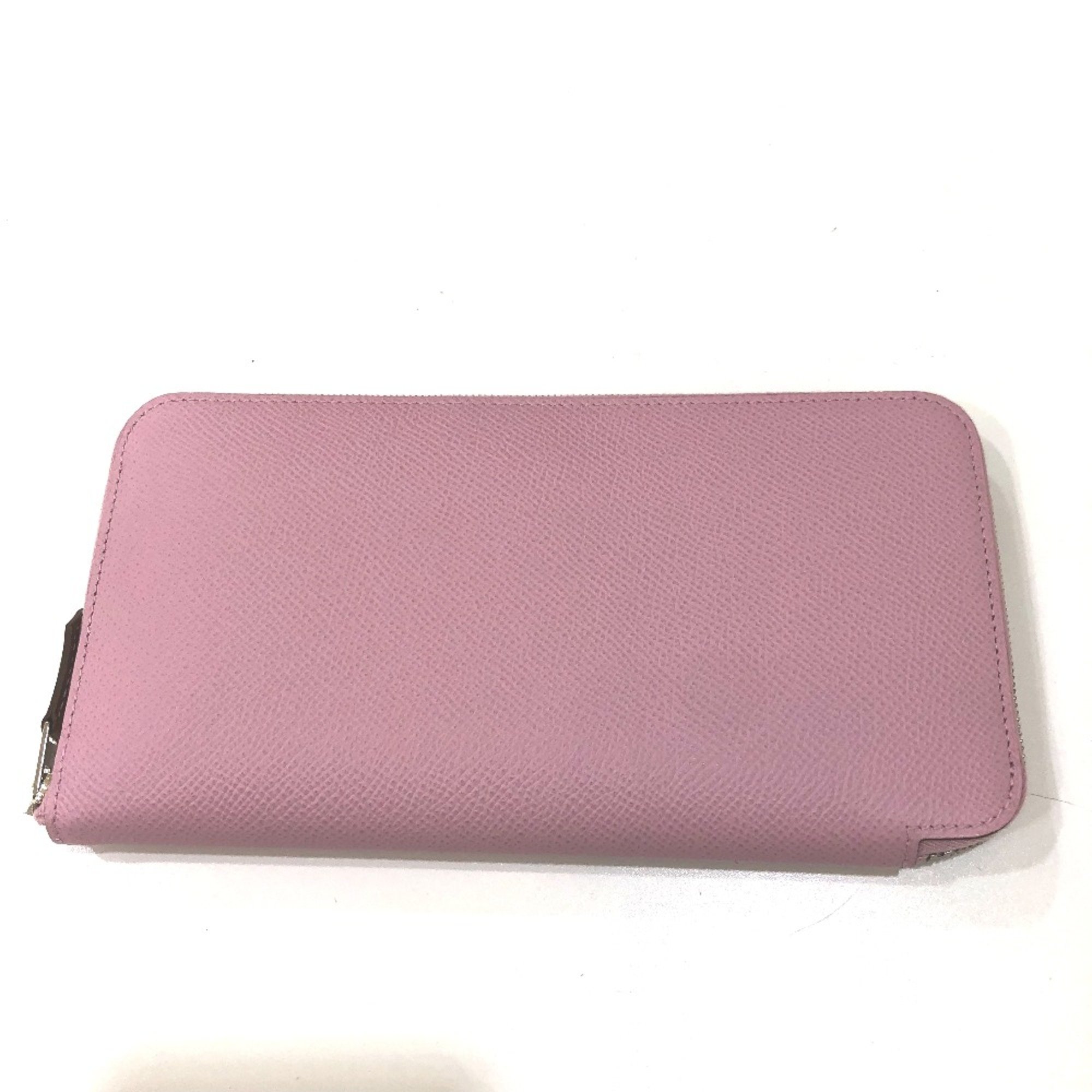 Hermes Overall handle Zip Around Long Wallet Morve Silvest Pink Based SilverHardware