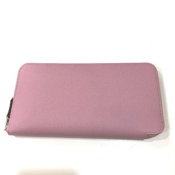 Hermes Overall handle Zip Around Long Wallet Morve Silvest Pink Based SilverHardware