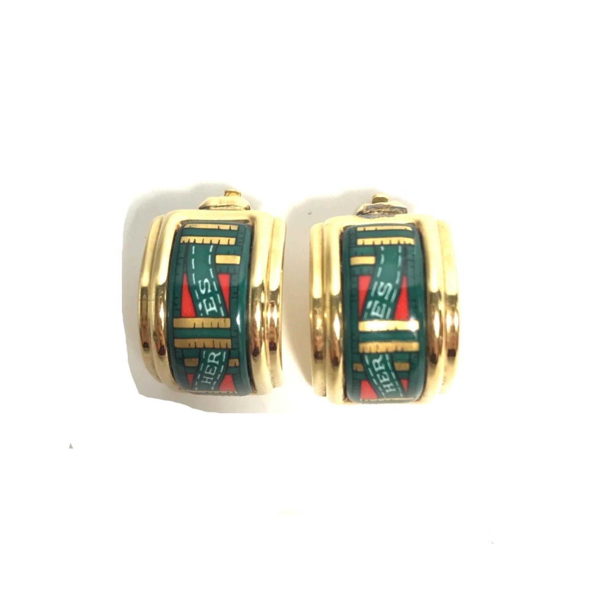 Hermes Accessories Accessories Earrings Green Gold