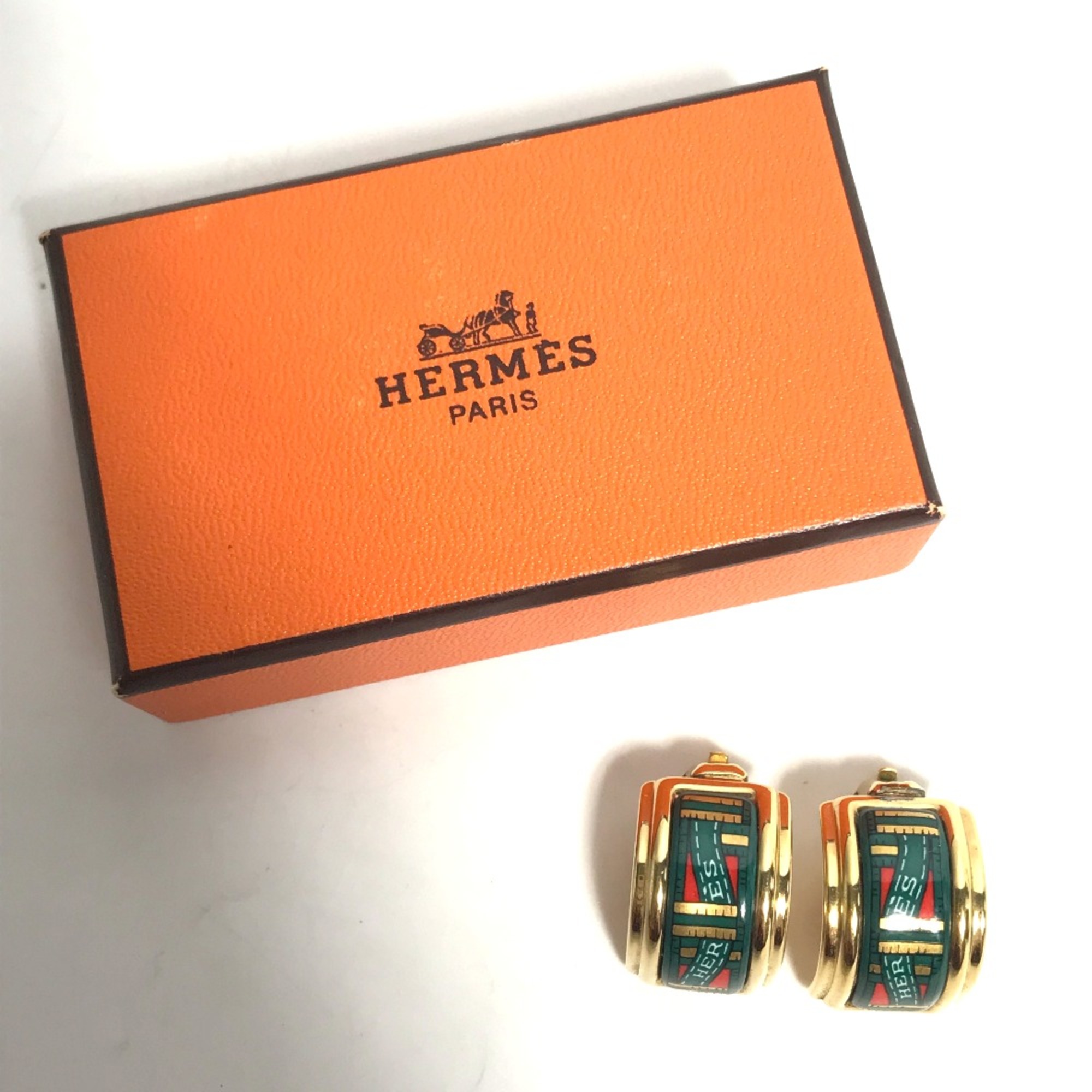 Hermes Accessories Accessories Earrings Green Gold