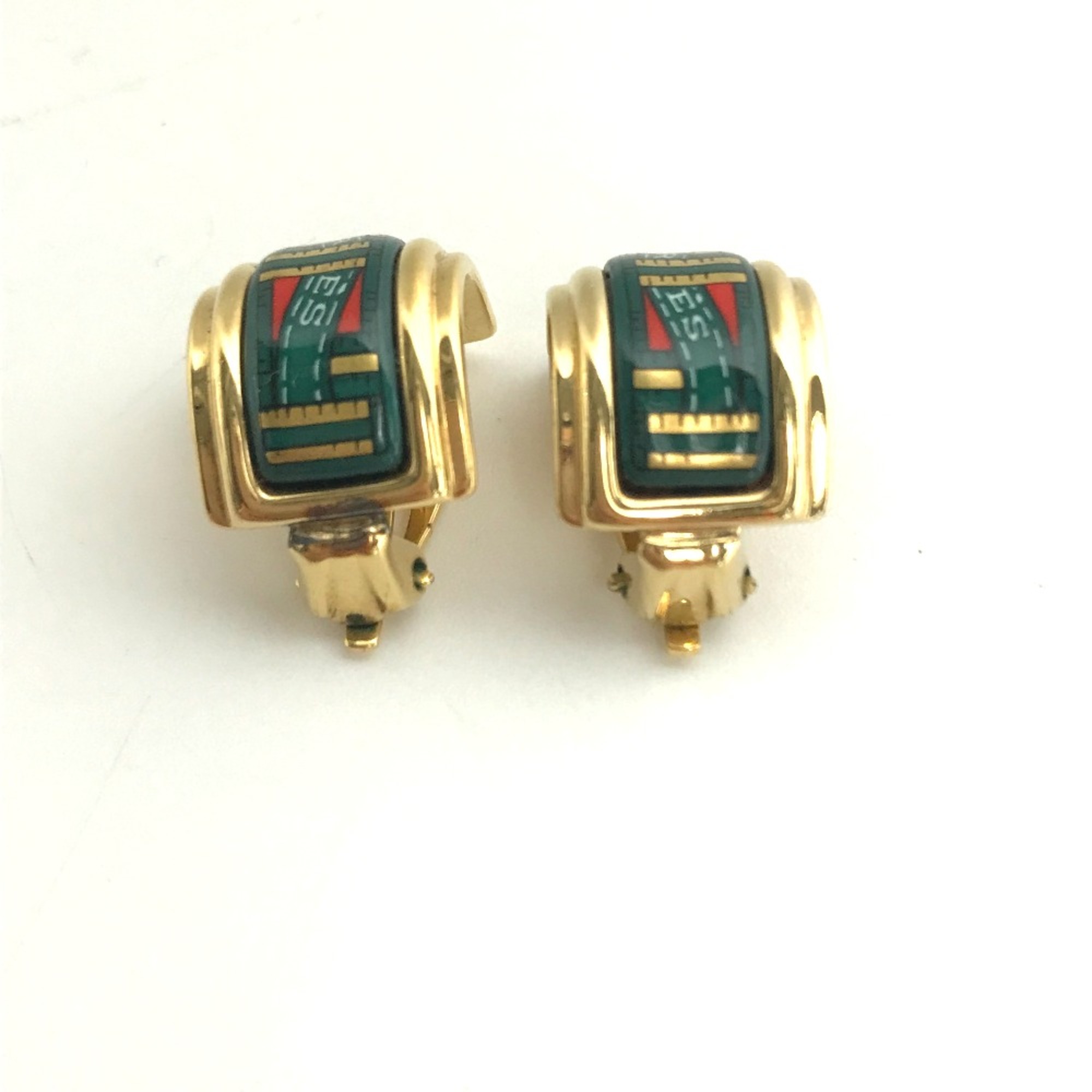 Hermes Accessories Accessories Earrings Green Gold