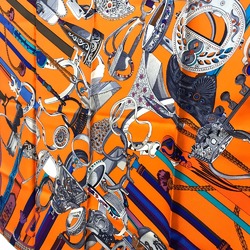 Hermes Concours detriers Scarf Orange x Purple x Blue