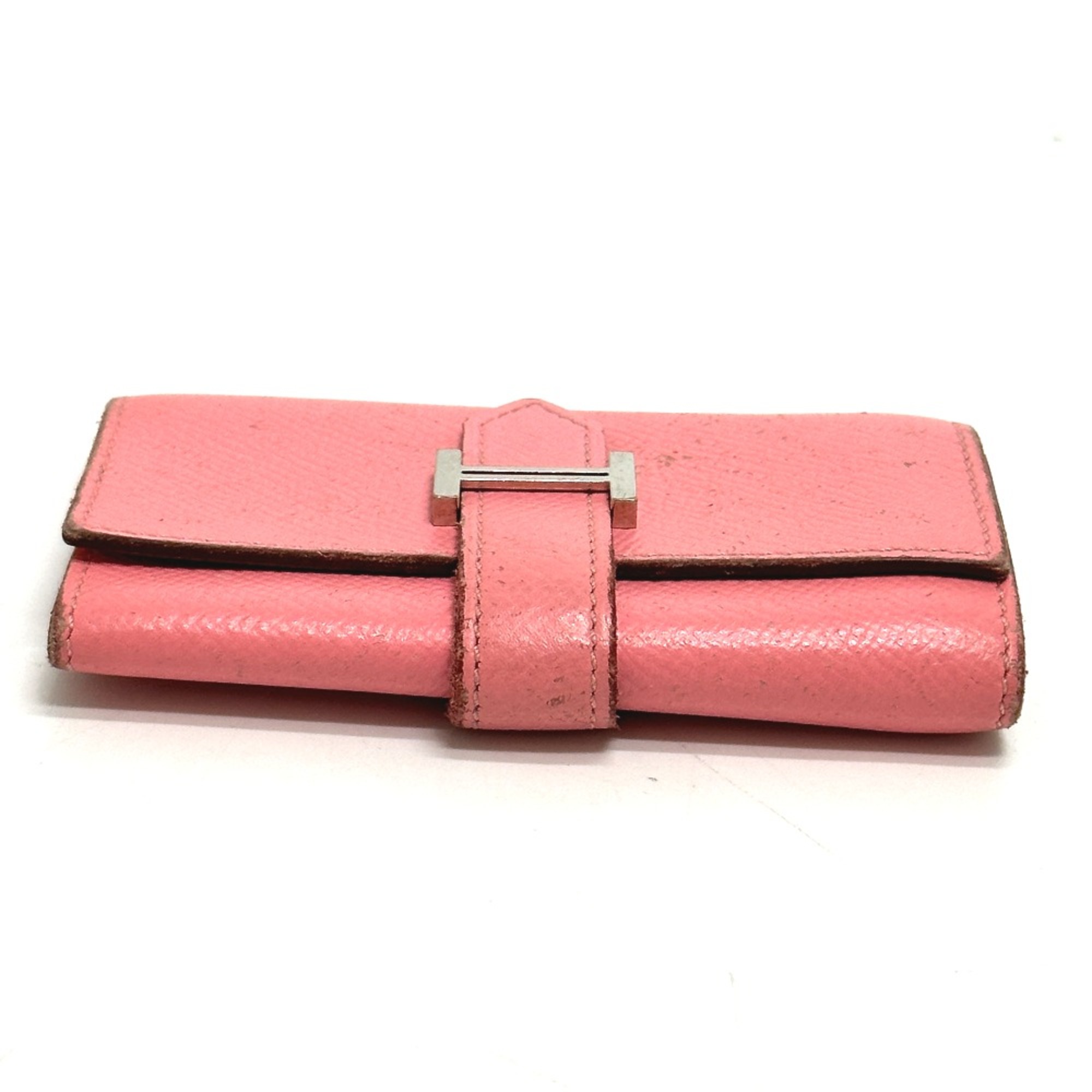 Hermes HHardware 4-Ring Key Case Rose Confetti pink