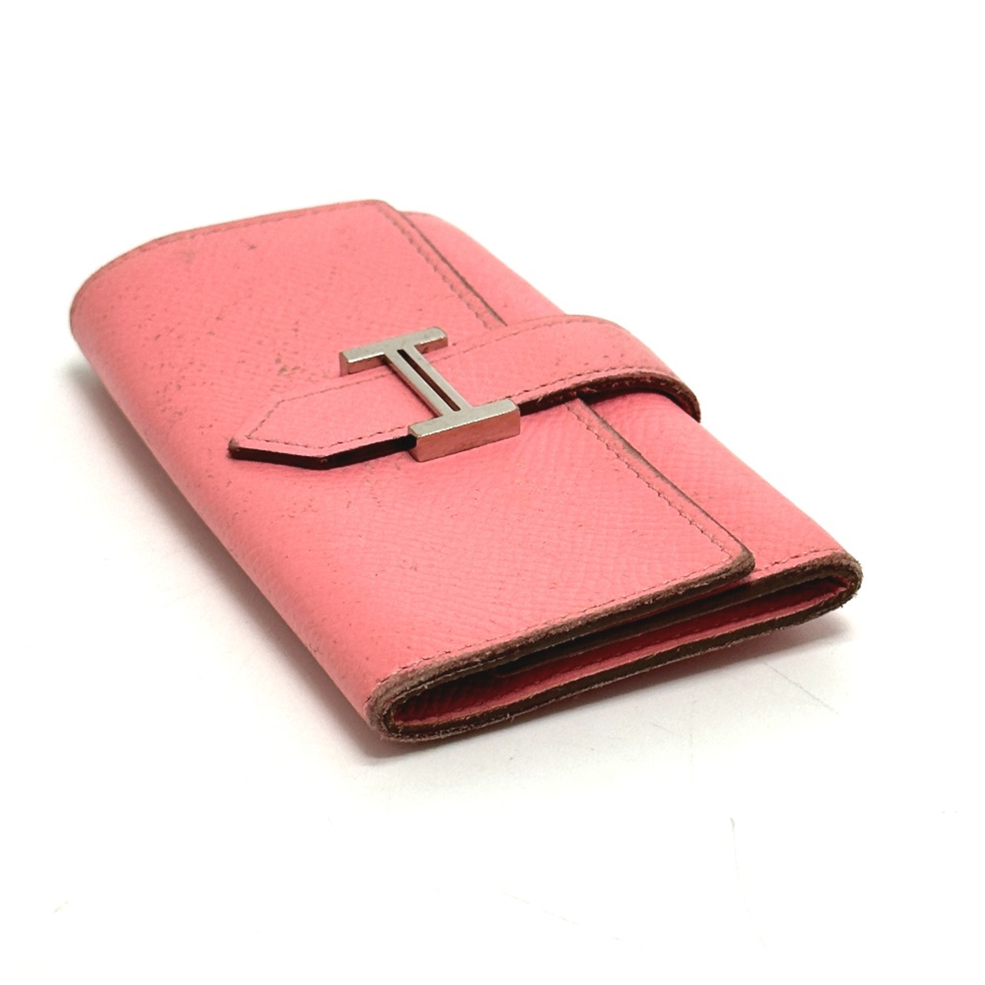 Hermes HHardware 4-Ring Key Case Rose Confetti pink