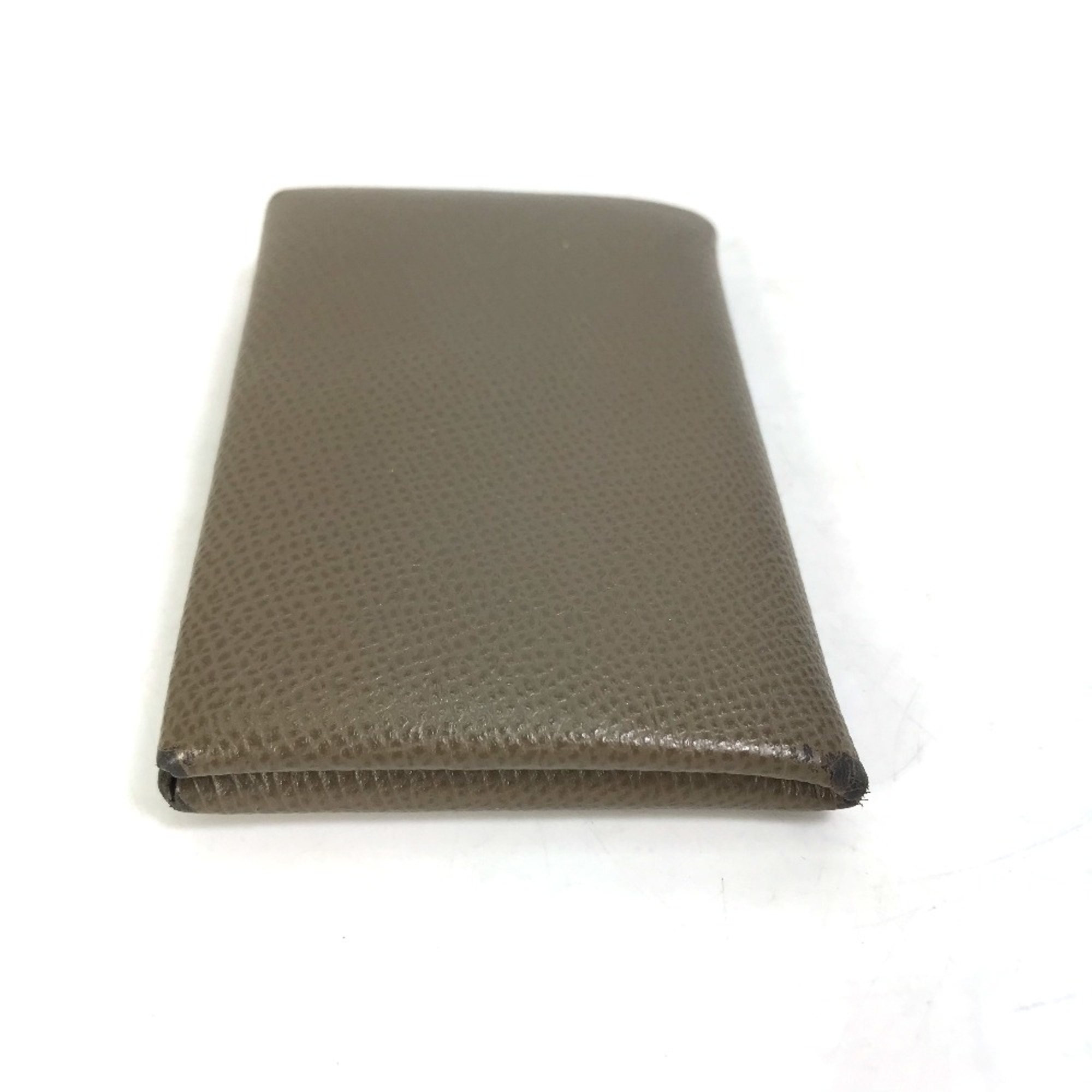 Hermes Two fold Business Card Holder Pass Case Card Case Etope Etoupe gray