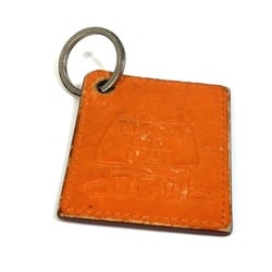 Hermes Square Charm Key Holder Key ring Orange