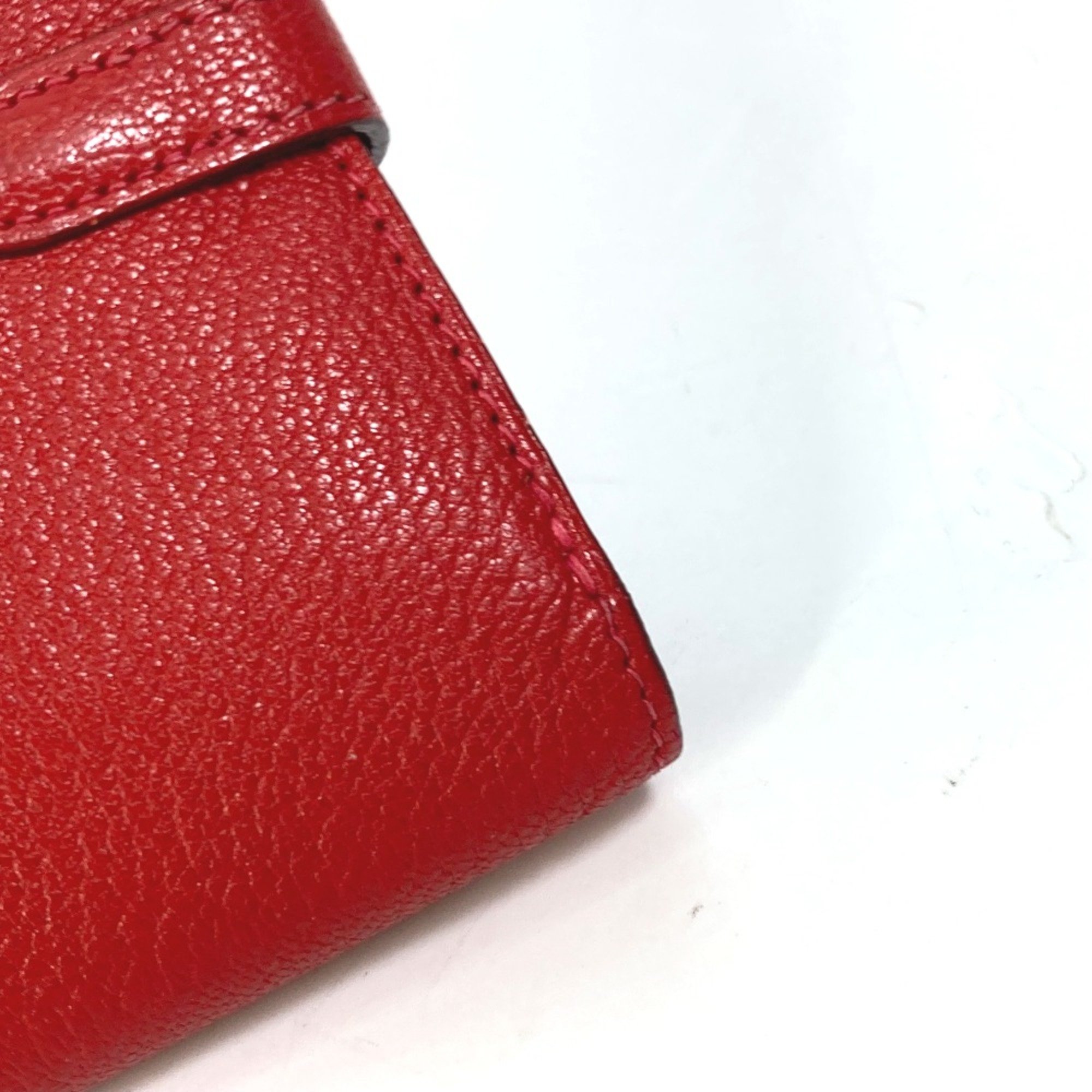 Hermes Compact wallet Trifold wallet Rouge Coo Red SilverHardware