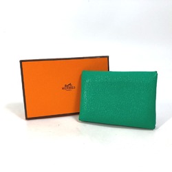 Hermes Coin Compartment coin purse Card Case Bicolor Card Case Mint/Mauve Pale Green pink