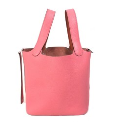 Hermes Bag Hand Bag Rose azale x tail batieux pink SilverHardware