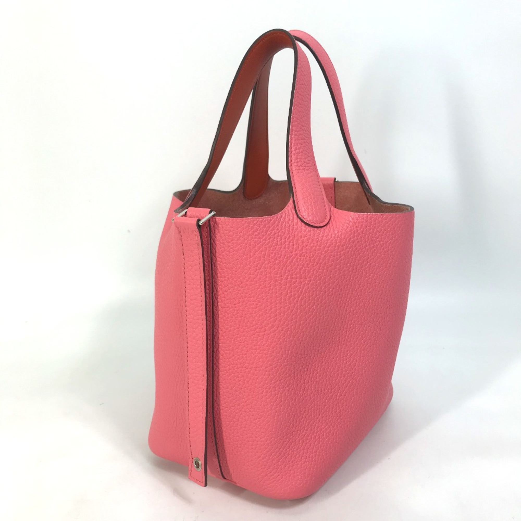 Hermes Bag Hand Bag Rose azale x tail batieux pink SilverHardware