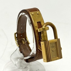 Hermes Quartz Wristwatch Gold Brown belt