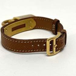 Hermes Quartz Wristwatch Gold Brown belt