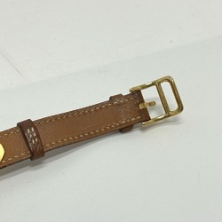 Hermes Quartz Wristwatch Gold Brown belt