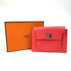 Hermes Kelly Pocket Compact Coin Compartment Wallet coin purse Rose Texas (presumed) pink Silver