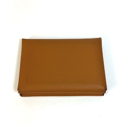 Hermes Wallet Coin Compartment coin purse Card Case Card Case Gold Brown