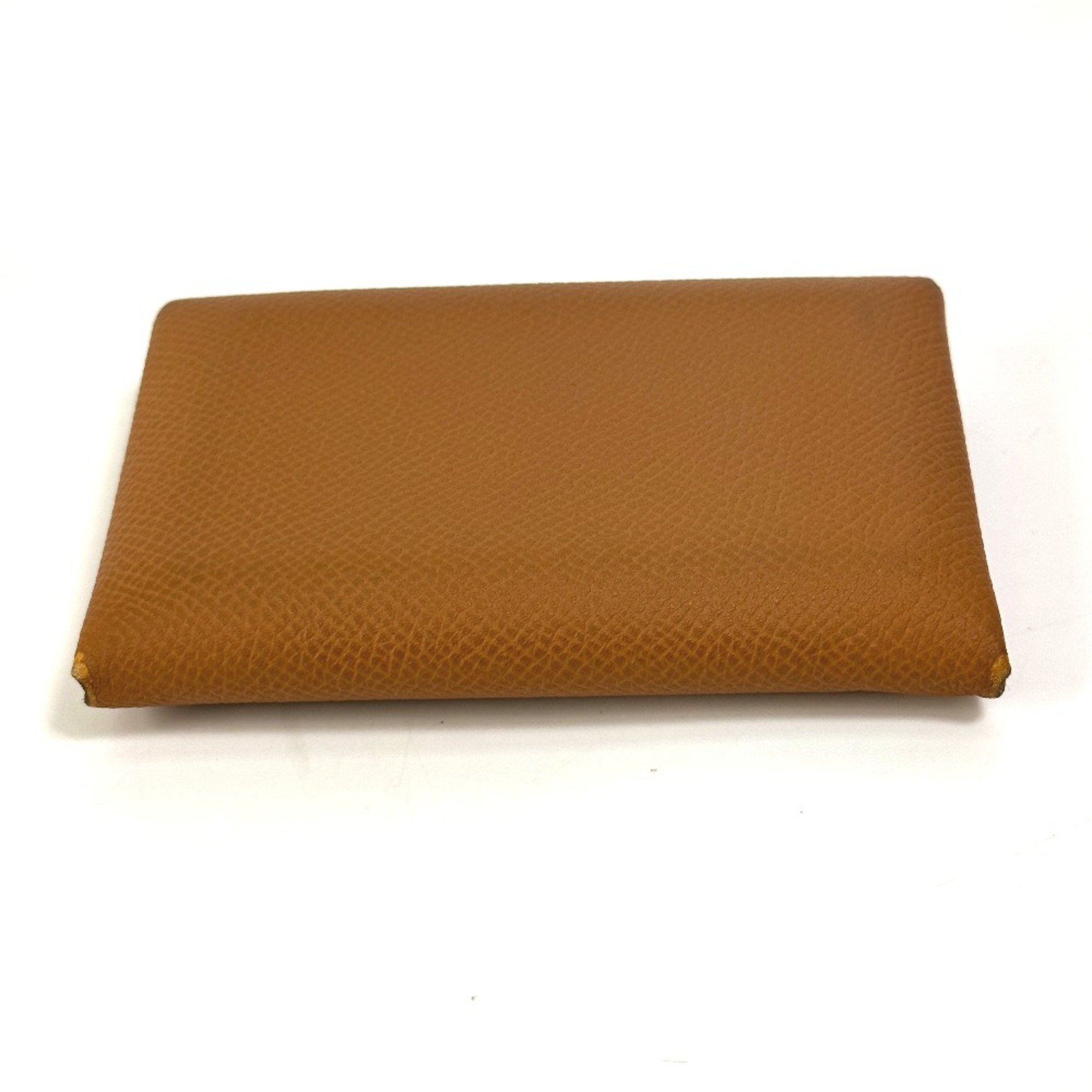 Hermes Wallet Coin Compartment coin purse Card Case Card Case Gold Brown