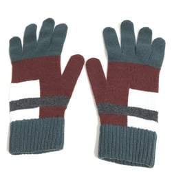 Hermes Glove gloves wine-red White