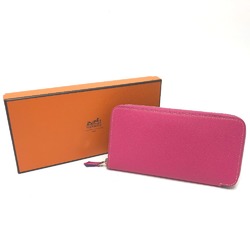 Hermes Zip Around Long Wallet pink SilverHardware