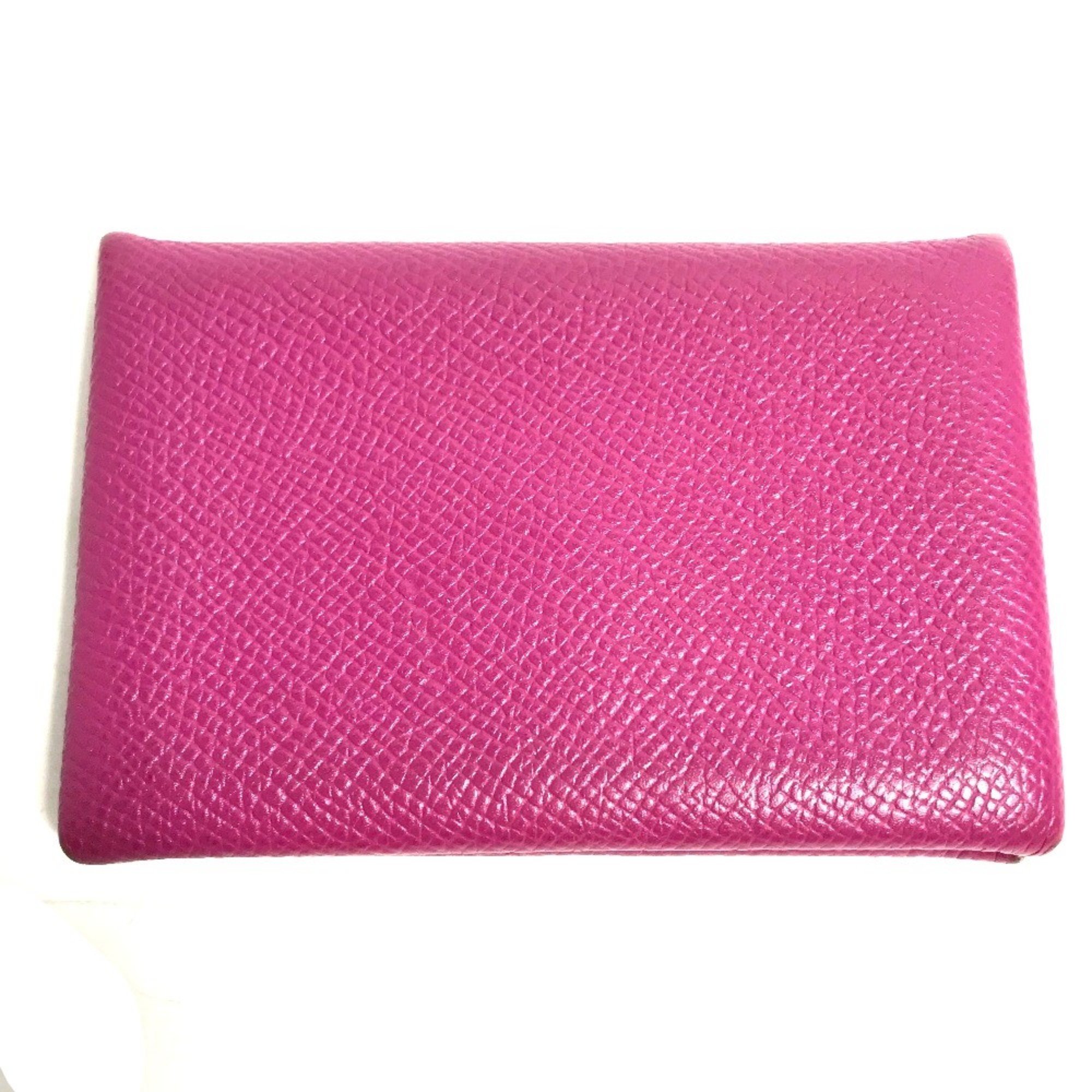 Hermes Business Card Holder Pass Case Two fold Card Case Anemone purple