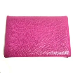 Hermes Business Card Holder Pass Case Two fold Card Case Anemone purple