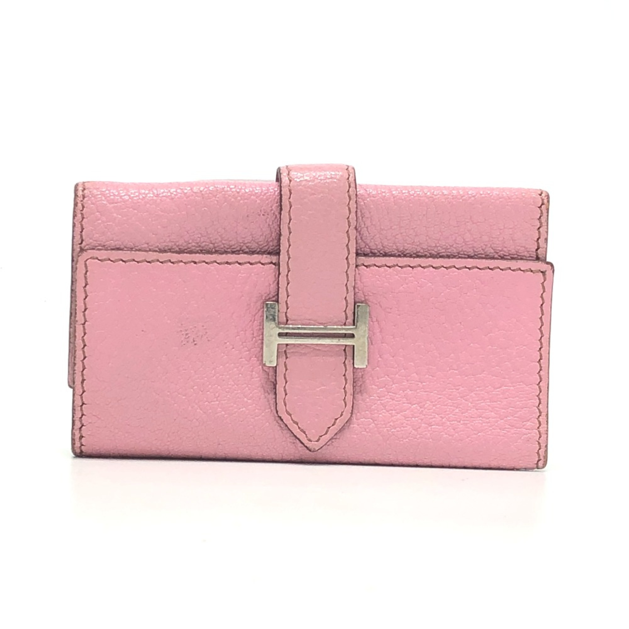 Hermes HHardware 4-Ring Key Case pink