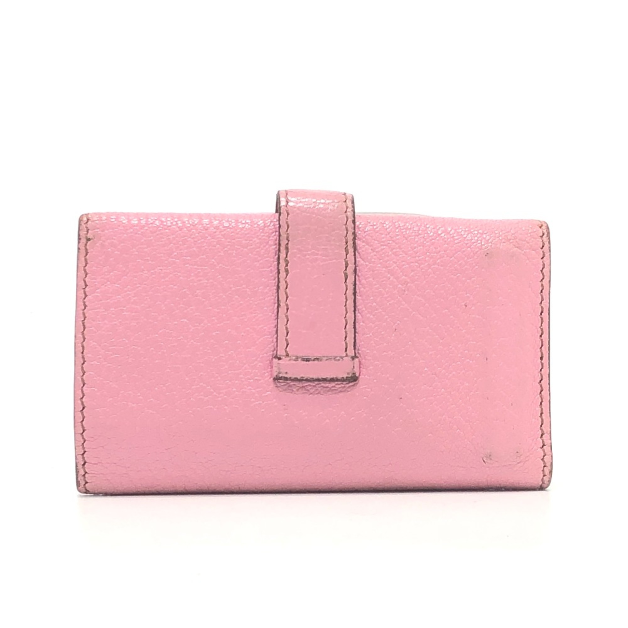 Hermes HHardware 4-Ring Key Case pink