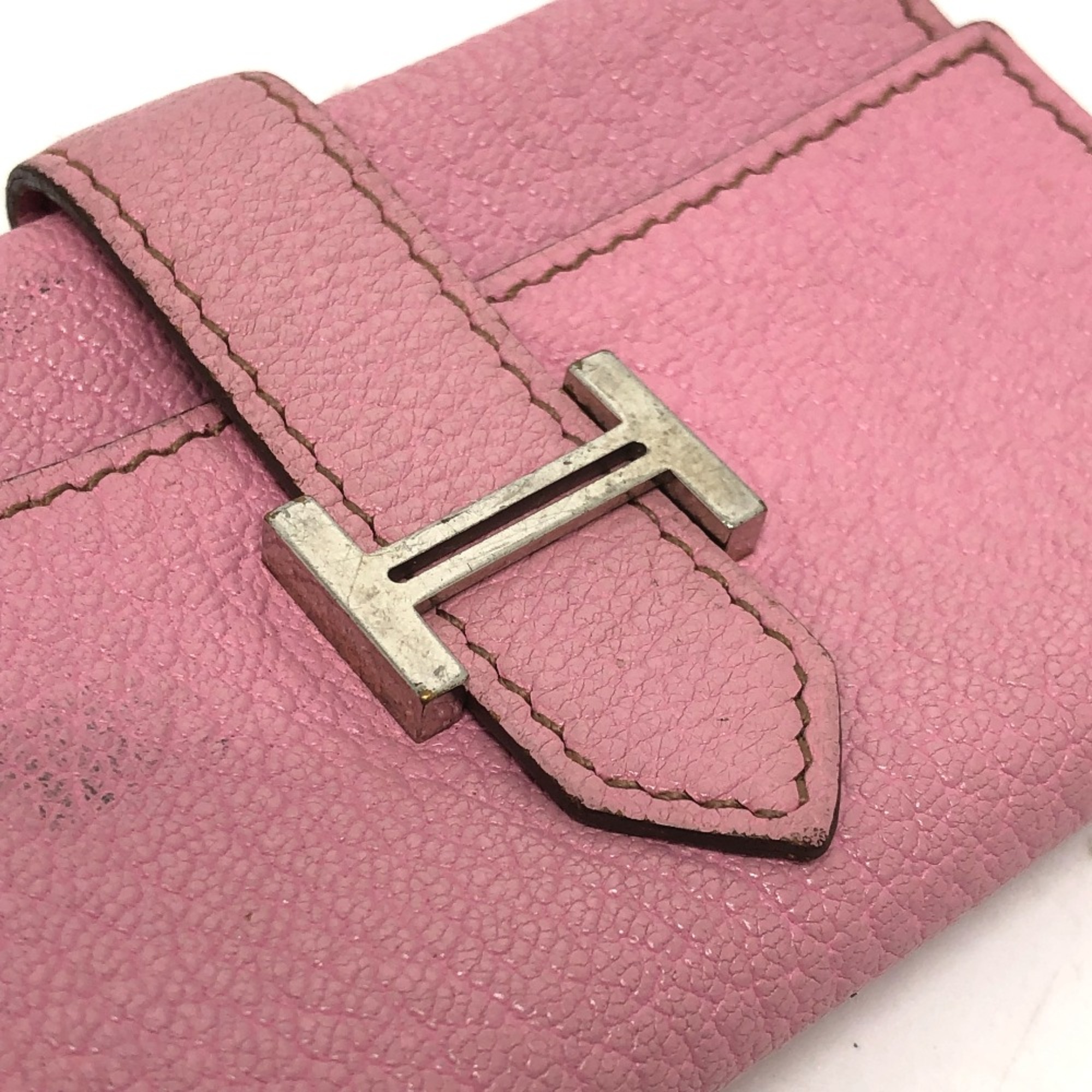 Hermes HHardware 4-Ring Key Case pink