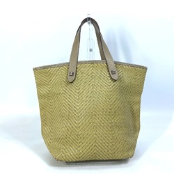 Hermes Hand Bag bag studs Tote Bag Yellow Based