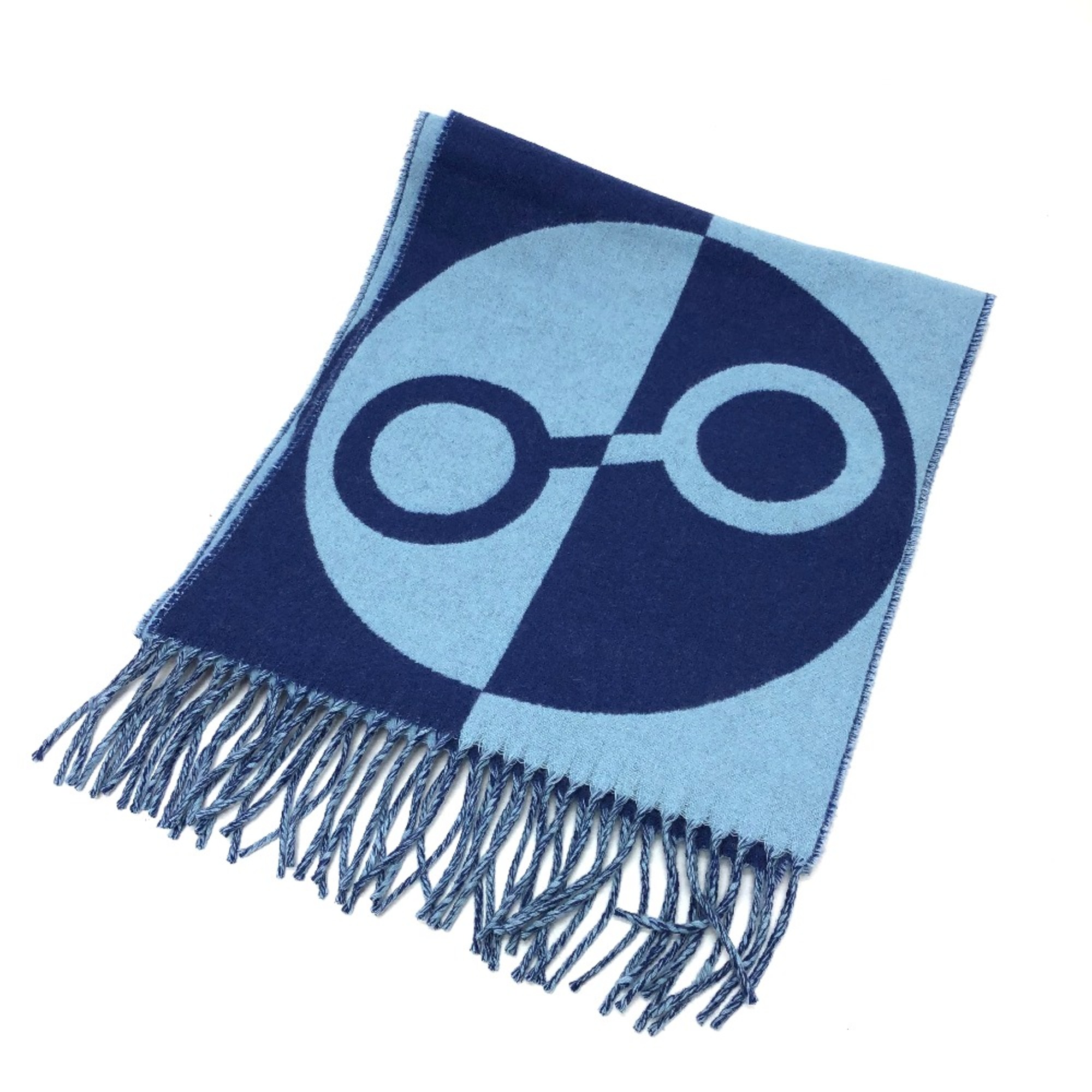 Hermes Fashion Accessories fringe Scarf blue