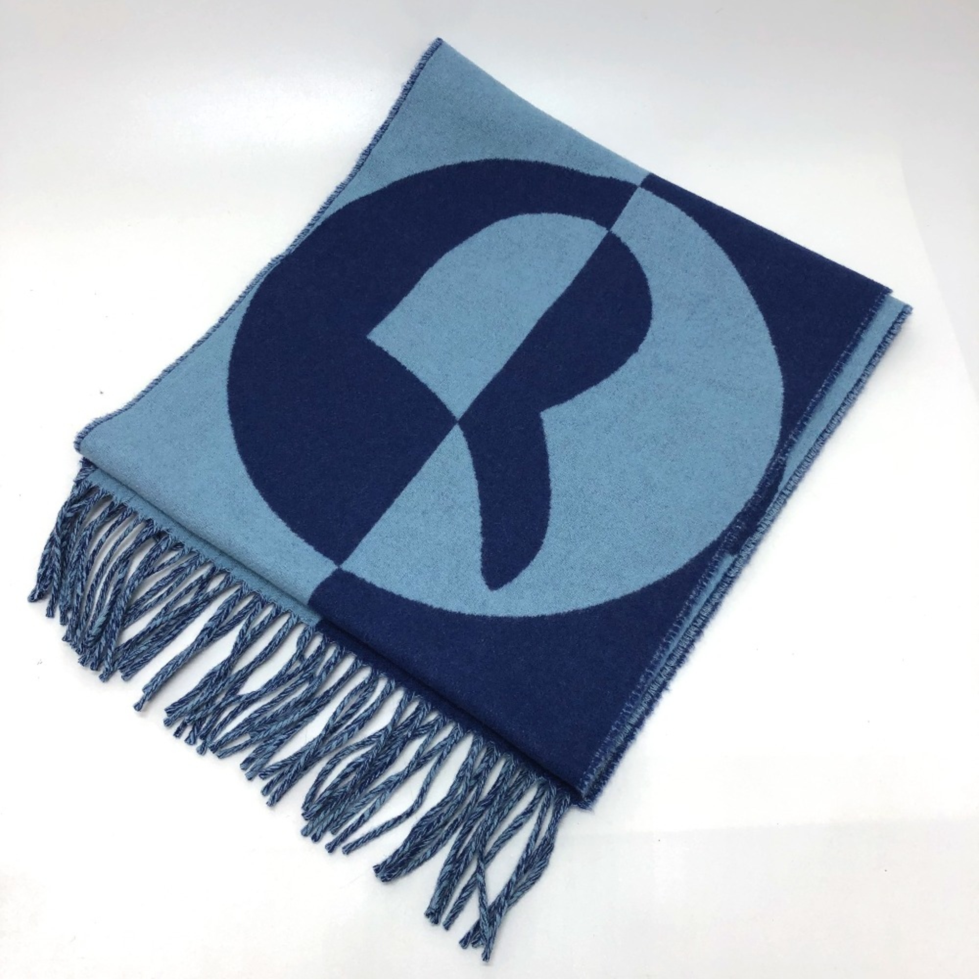 Hermes Fashion Accessories fringe Scarf blue