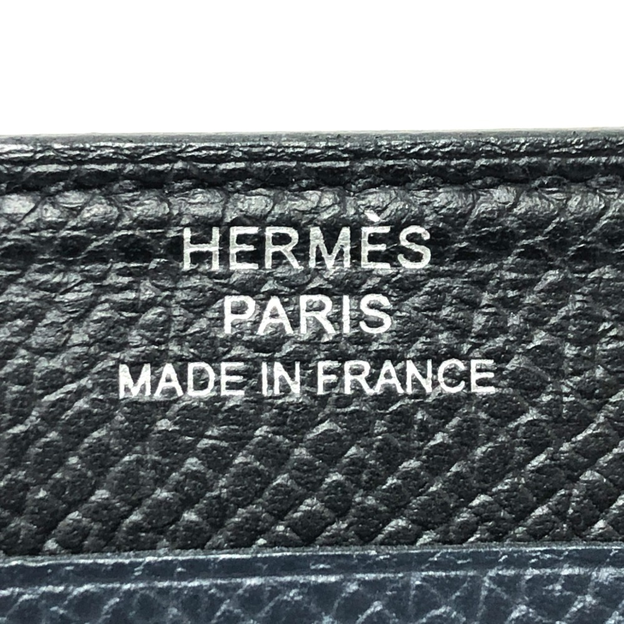 Hermes City 3CC Pass Case Card Case Card Case Black