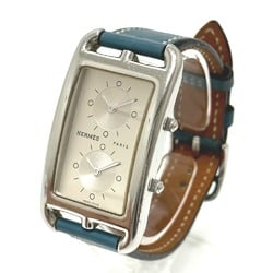 Hermes CC3-510 2 time zone Wristwatch Silver Blue gene