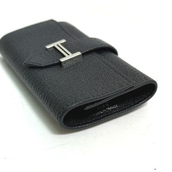 Hermes HHardware key 4-Ring Key Case Black SilverHardware