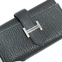 Hermes HHardware key 4-Ring Key Case Black SilverHardware