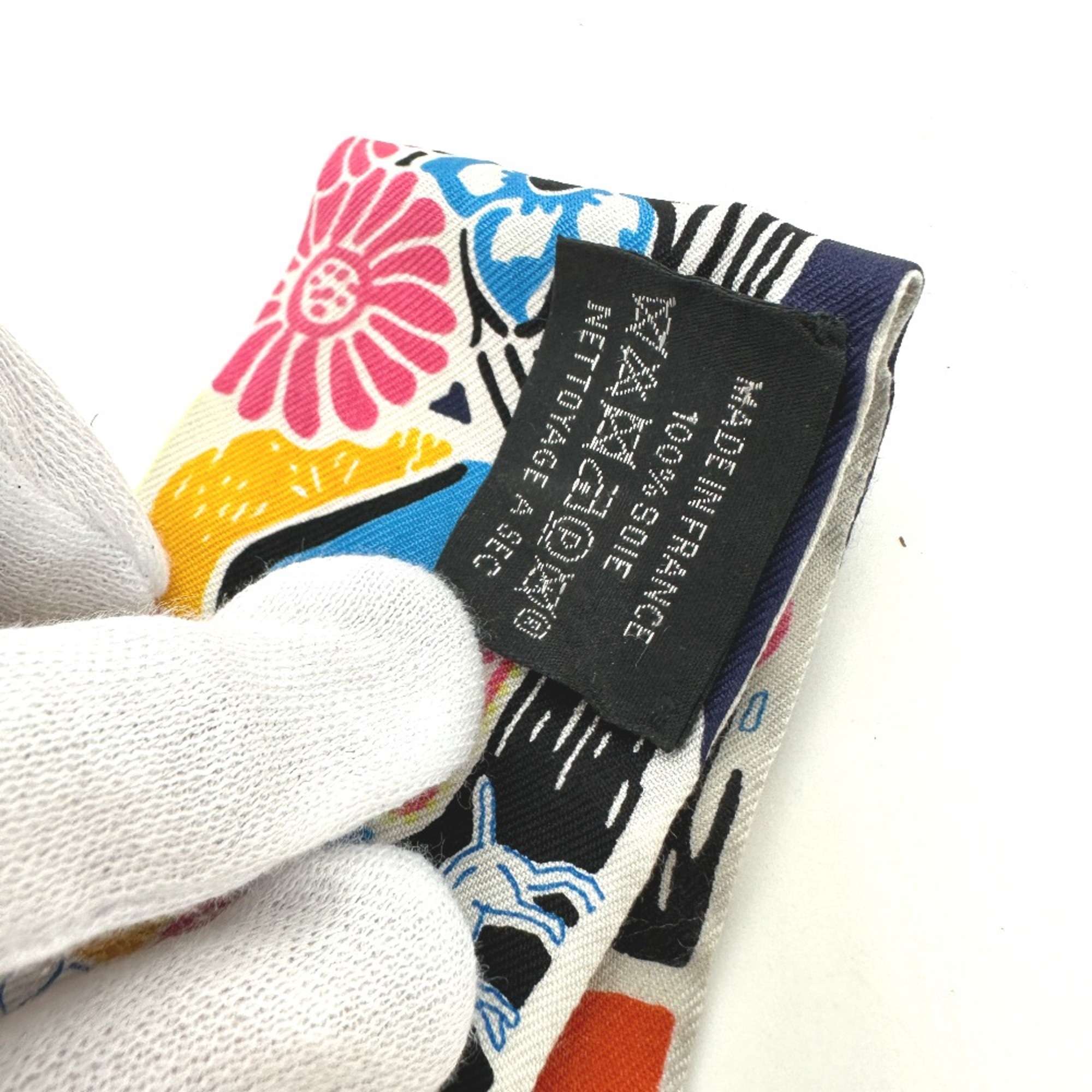 Hermes flour Twilly Scarf BlackBased Multicolore